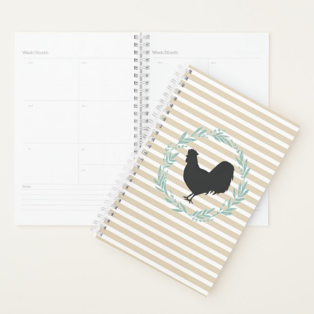 Rooster Silhouette Wreath Notebook (Display)