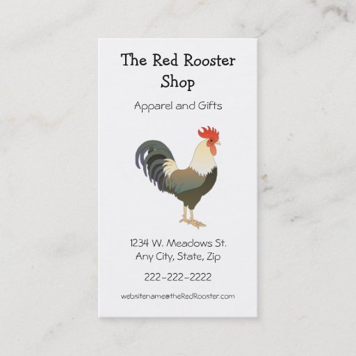 Customizable Rooster Simple Animal Country Theme Custom Business Card Templates