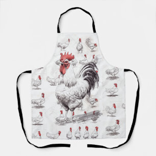 Rooster Sketches Apron