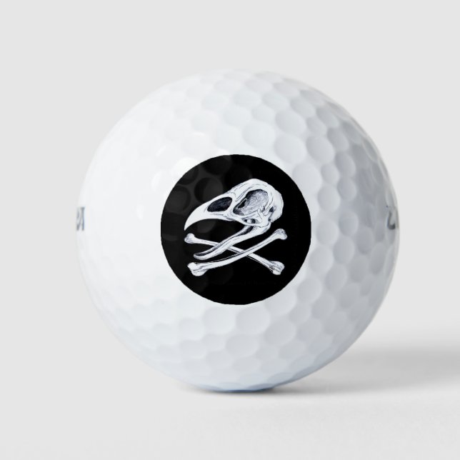Rooster Skull and Crossbones Golf Balls (Front)