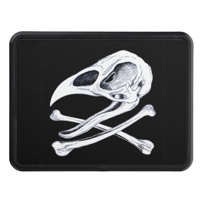 Rooster Skull and Crossbones Tow Hitch Cover (Front)