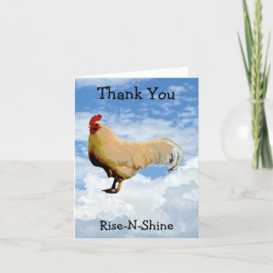 ROOSTER SKY CLOUDS THANK YOU CARD