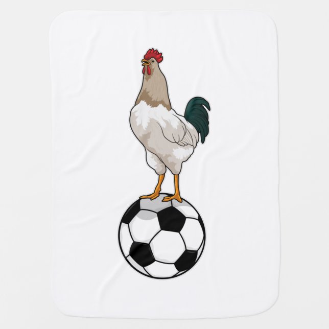 Rooster Soccer player Soccer Baby Blanket (Front)