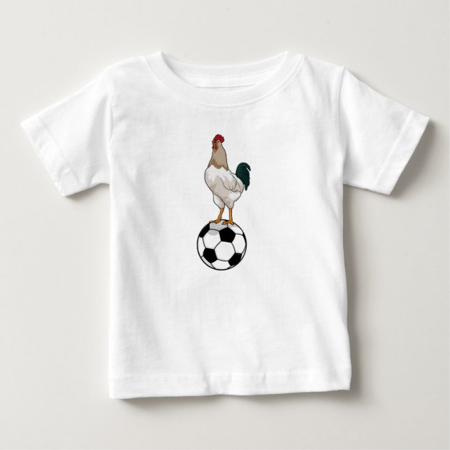 Rooster Soccer player Soccer Baby T-Shirt (Front)