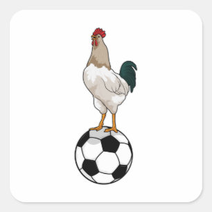Rooster Soccer player Soccer Square Sticker
