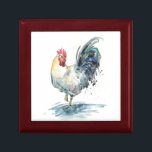 Rooster Splash - Watercolor Gift Box<br><div class="desc">Rooster Splash I by Melissa Wang. Features a watercolor rooster turned to the side with a variety of colors.</div>