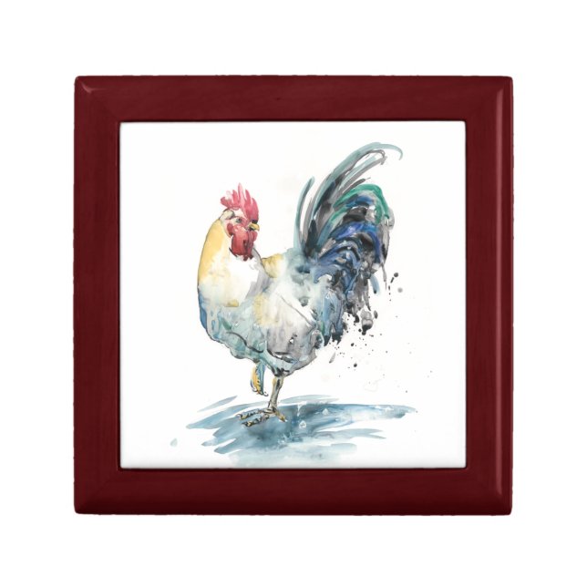 Rooster Splash - Watercolor Gift Box (Front)