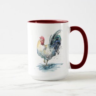 Rooster Splash - Watercolor Mug