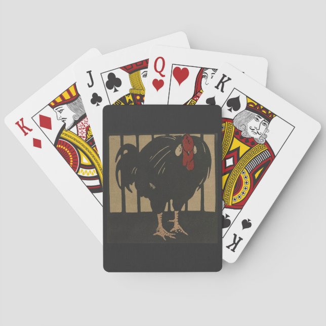 Rooster - Square Animals Illustration Poker Cards (Back)