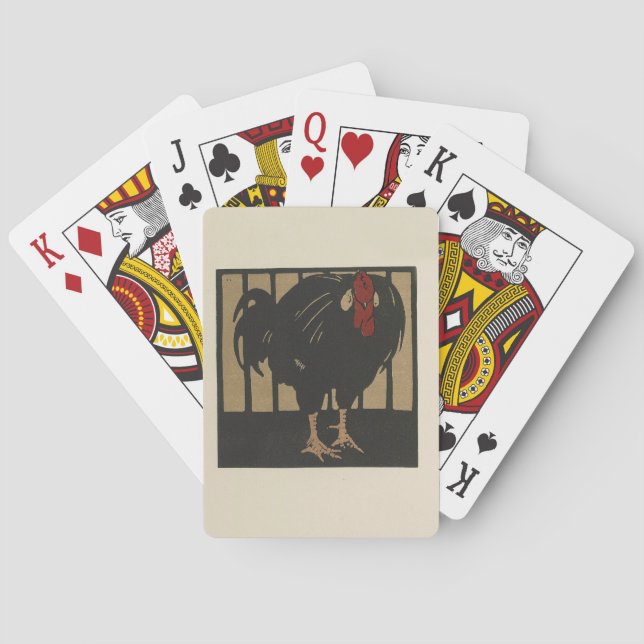 Rooster - Square Animals Illustration Poker Cards (Back)