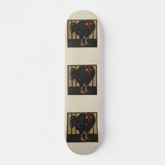 Rooster - Square Animals Illustration Skateboard Deck (Front)