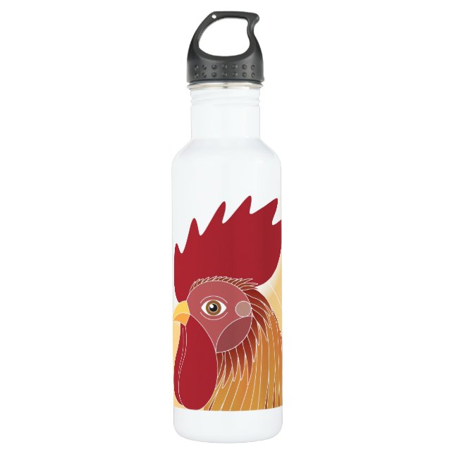 Rooster Stainless Steel Water Bottle (Front)