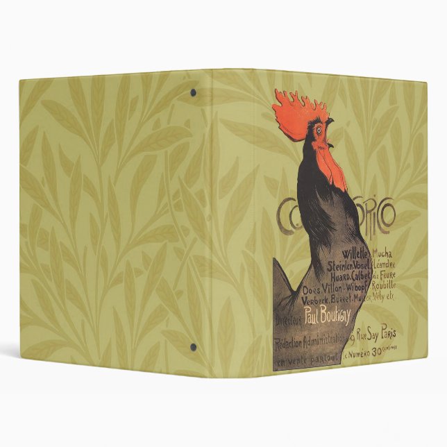 Rooster Steinlen Cocorico French Art Binder (Background)