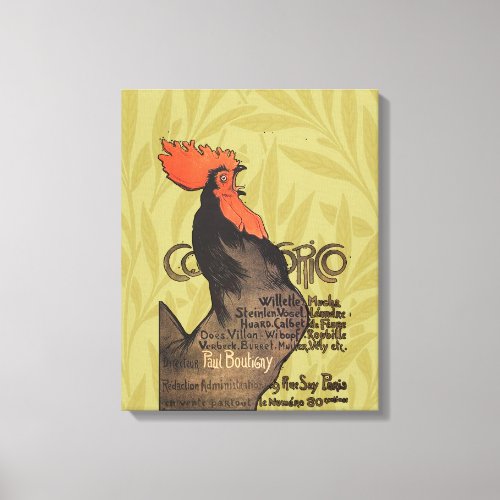 Rooster Steinlen Cocorico French Art Canvas Print