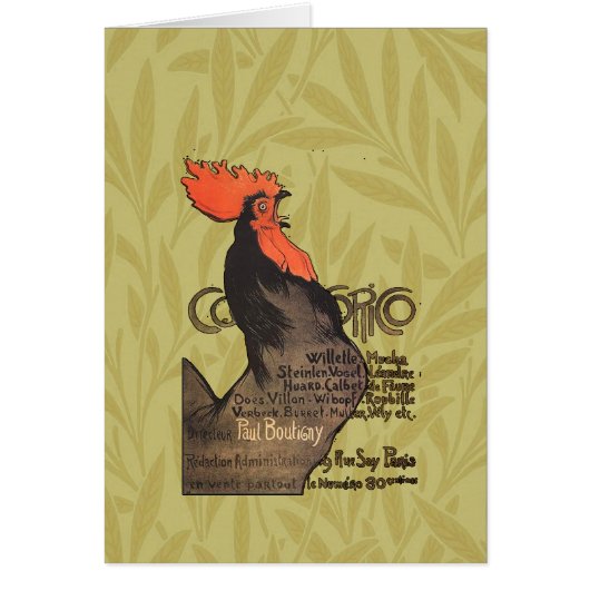 Rooster Steinlen Cocorico French Art Cards (Front)