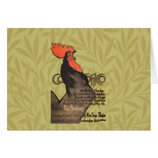 Rooster Steinlen Cocorico French Art Cards (Front Horizontal)