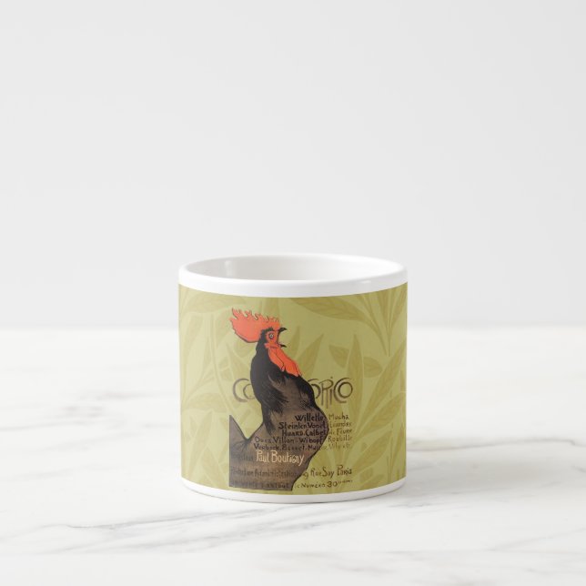 Rooster Steinlen Cocorico French Art Espresso Cup (Front)