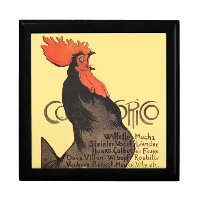 Rooster Steinlen Cocorico French Art Gift Box (Front)