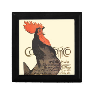 Rooster Steinlen Cocorico French Art Keepsake Box