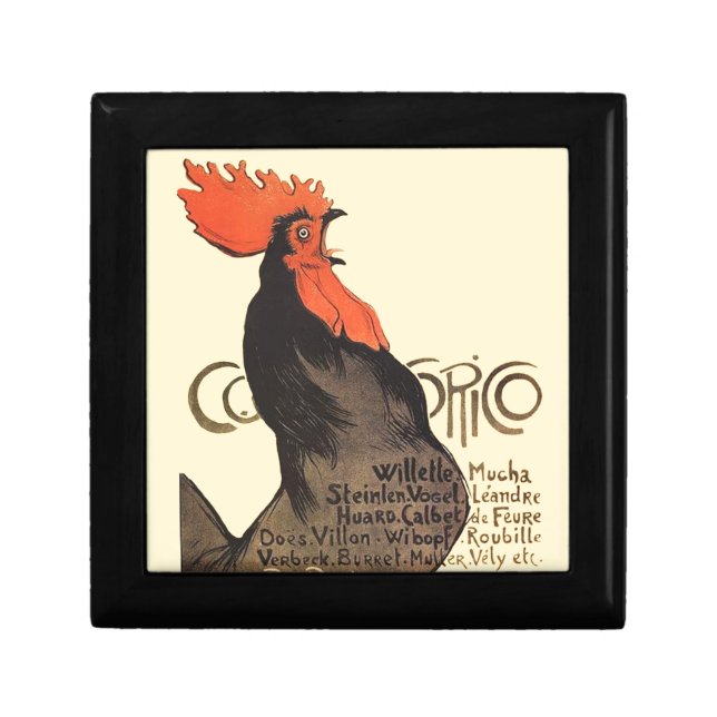 Rooster Steinlen Cocorico French Art Keepsake Box (Front)