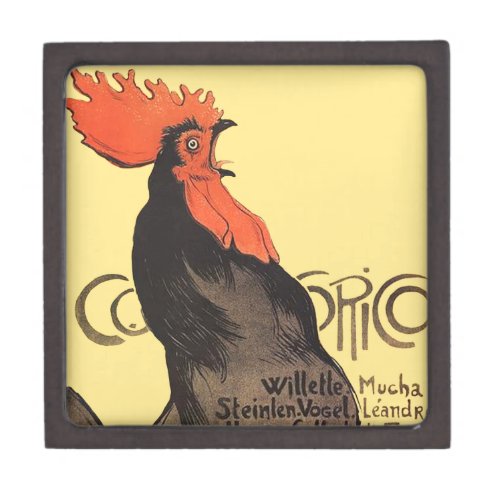 Rooster Steinlen Cocorico French Art Keepsake Box