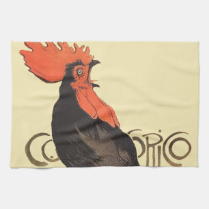 Rooster Steinlen Cocorico French Art Kitchen Towel