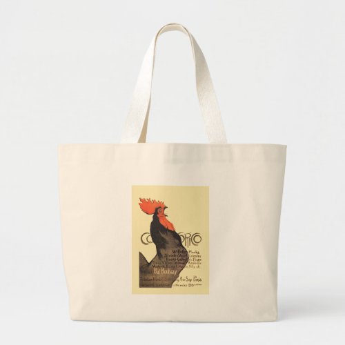Rooster Steinlen Cocorico French Art Large Tote Bag