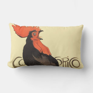 Rooster Steinlen Cocorico French Art Lumbar Pillow