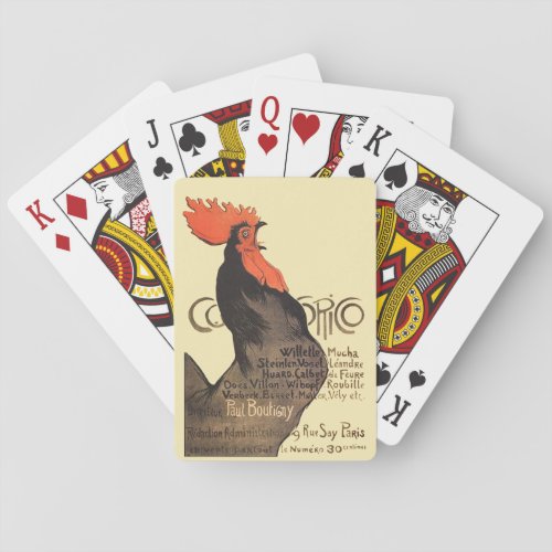 Rooster Steinlen Cocorico French Art Playing Cards