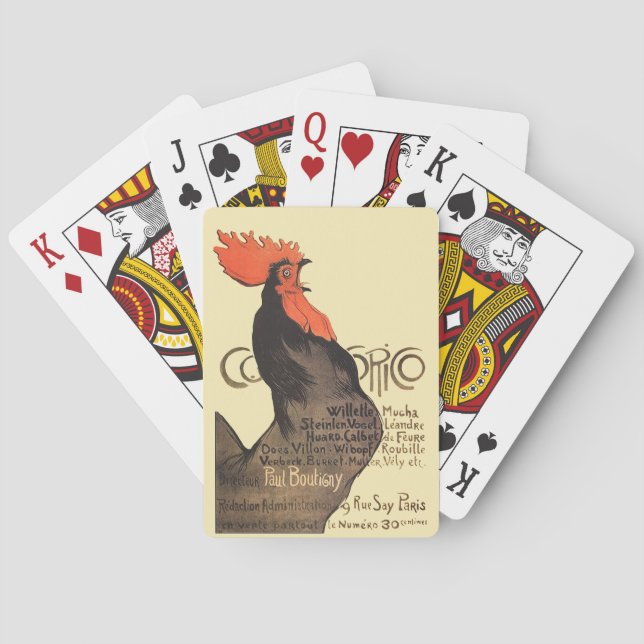 Rooster Steinlen Cocorico French Art Poker Cards (Back)