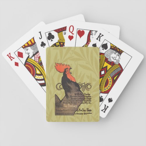 Rooster Steinlen Cocorico French Art Poker Cards