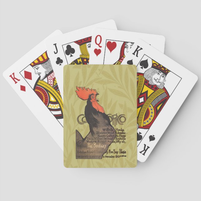 Rooster Steinlen Cocorico French Art Poker Cards (Back)