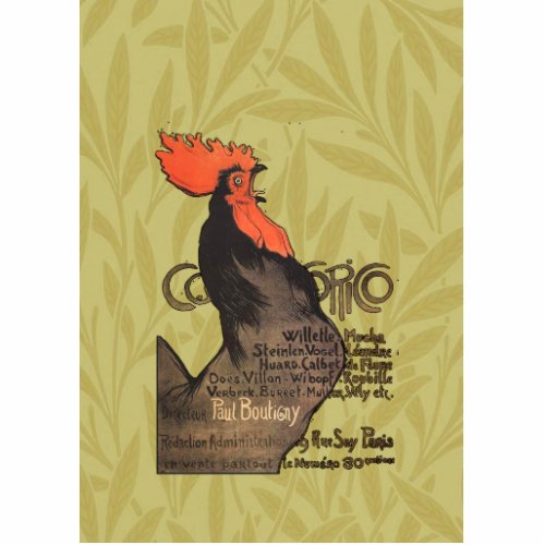 Rooster Steinlen Cocorico French Art Statuette
