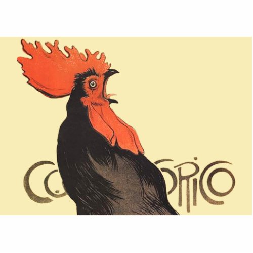 Rooster Steinlen Cocorico French Art Statuette