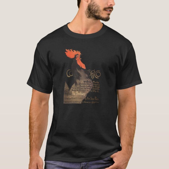 Rooster Steinlen Cocorico French Art T-Shirt (Front)