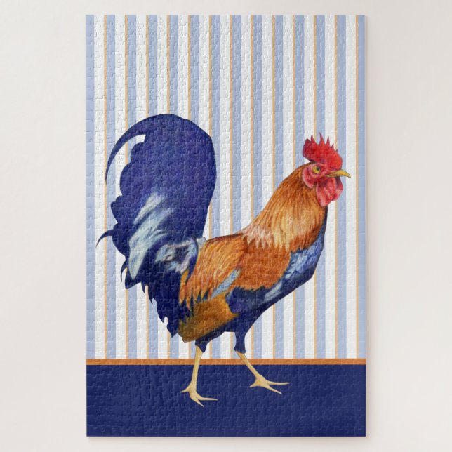 Rooster Stripes Jigsaw Puzzle (Vertical)