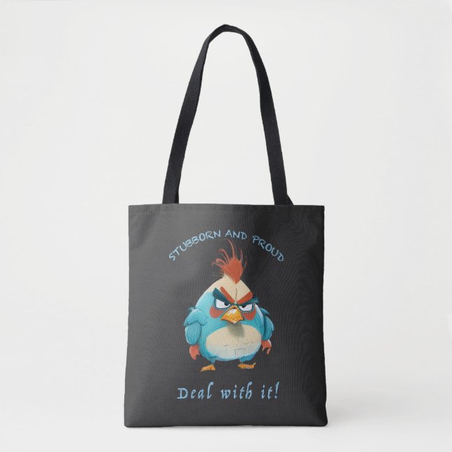 Rooster Stubborn Deal With It Cute Adorable Funny  Tote Bag (Front)