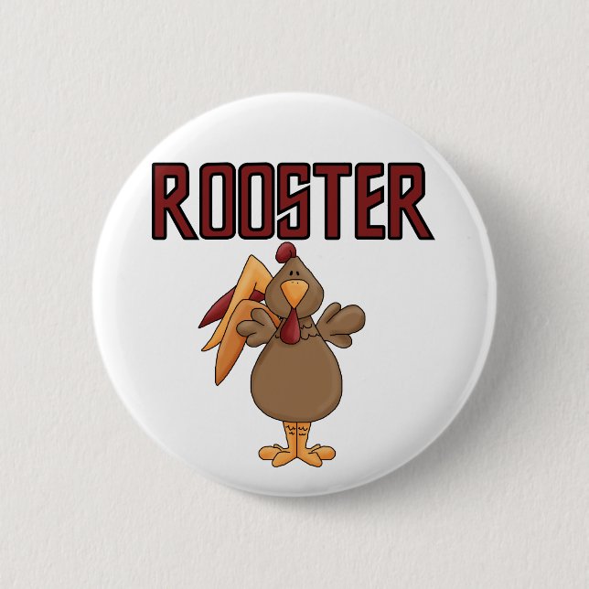 Rooster T-shirts and Gifts Button (Front)