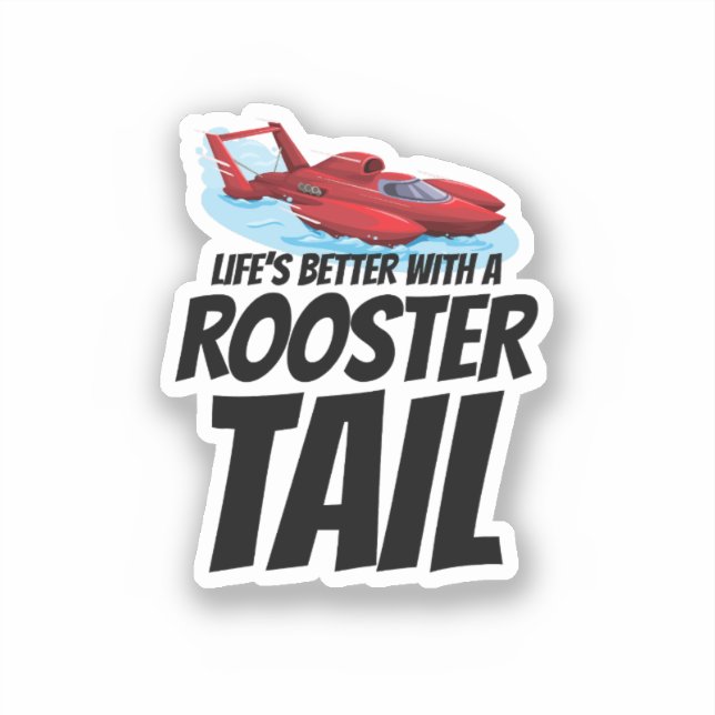 Rooster Tail Rumble: Hydroplane Racing Fun Sticker (Front)