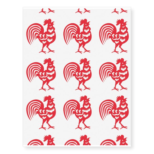 "Rooster" Temporary Tattoos (Front)