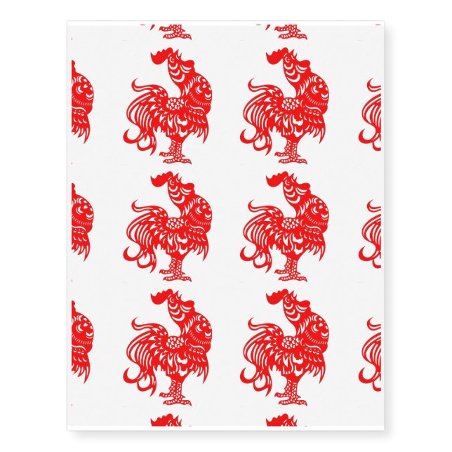 "Rooster" Temporary Tattoos (Front)