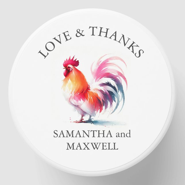 Rooster Themed Wedding Favors Mini Candle Favors (Front)