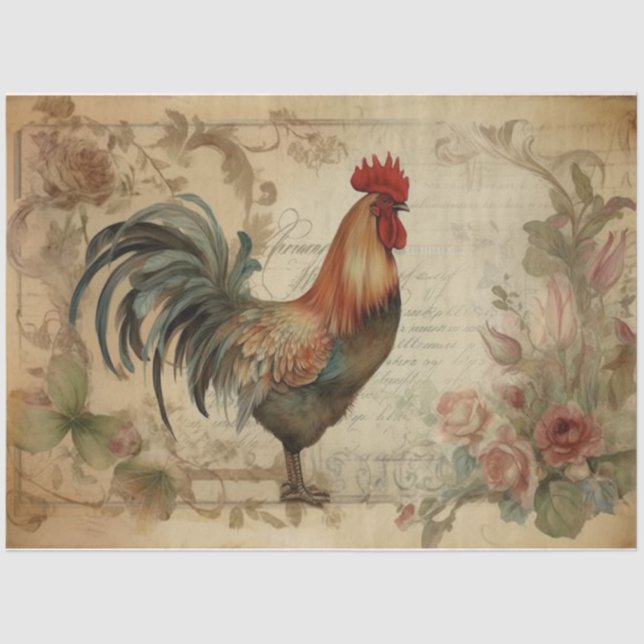 Rooster three tissue paper (Front)