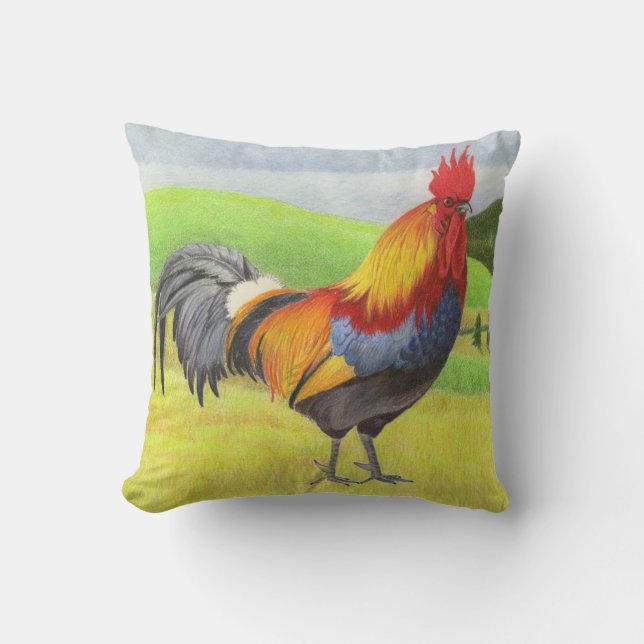 Rooster Throw Pillow (Front)