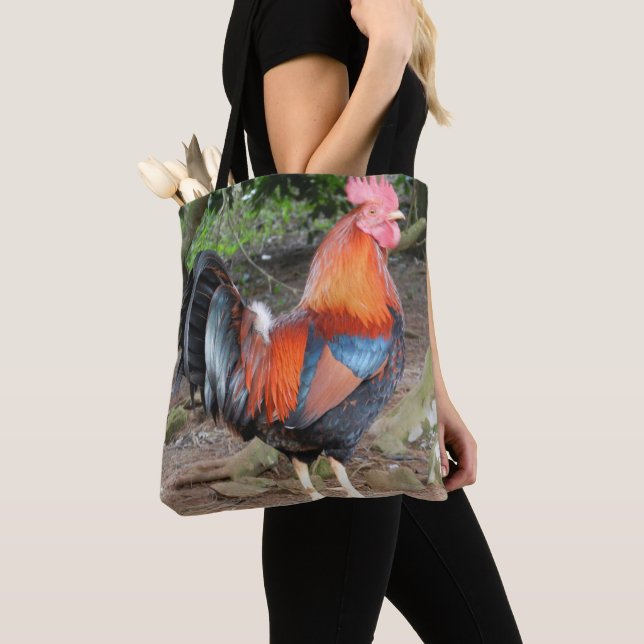 Rooster Tote Bag (Close Up)