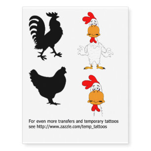 Rooster transfers and temporary tattoos