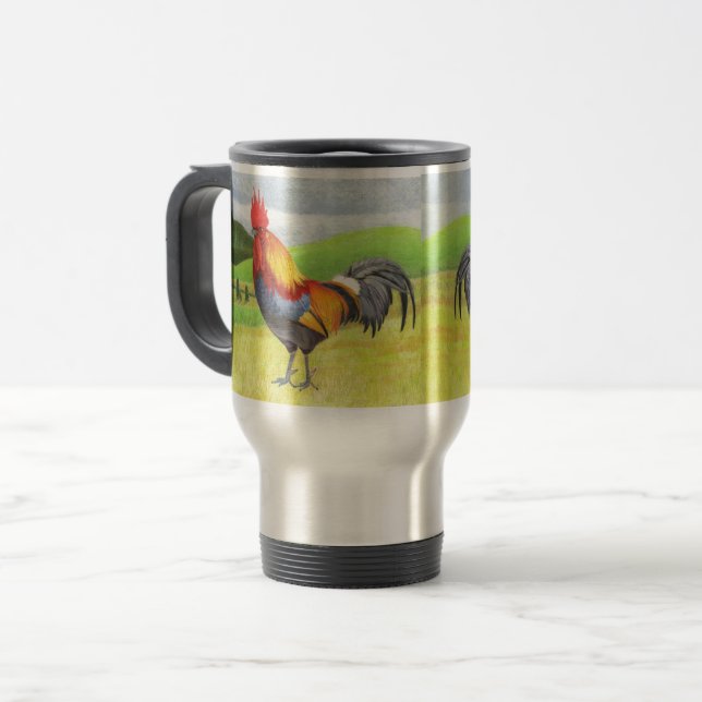 Rooster Travel Mug (Front Left)