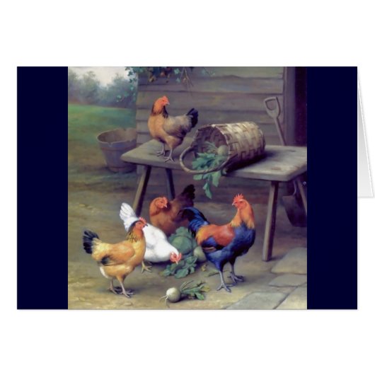 Rooster Turnip Basket Hens Cards (Front Horizontal)