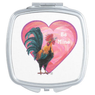 Rooster Valentine's Day Makeup Mirror