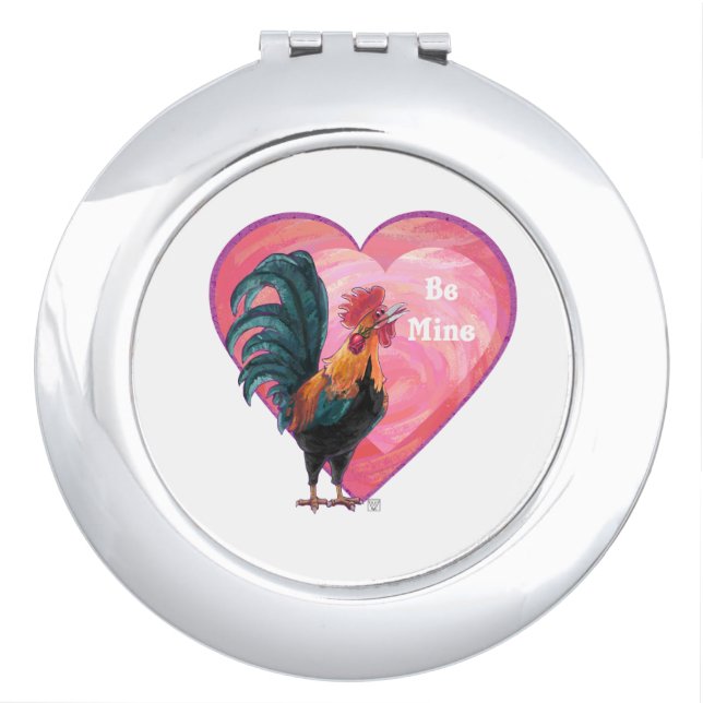 Rooster Valentine's Day Makeup Mirror (Front)